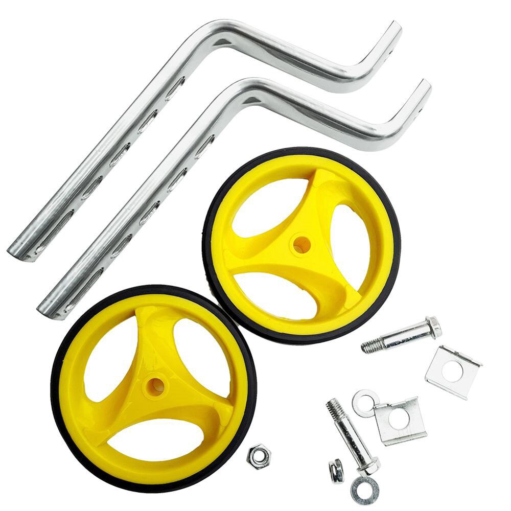 1 par de ruedas de entrenamiento rueda de bicicleta Universal para bicicletas de niños de 12-20 pulgadas estabilizadores de fácil ajuste: YELLOW