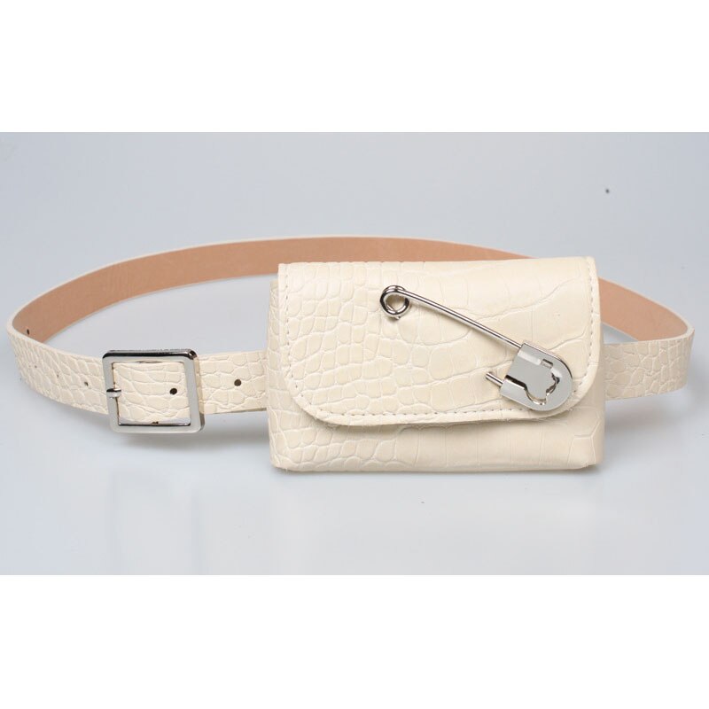 Kleine Taille Verpakking Lederen Fanny Pack Taille Riem Tassen Voor Vrouwen Mini Riem Tas Vrouwelijke Mode Taille Tas Portemonnee: White waist bag