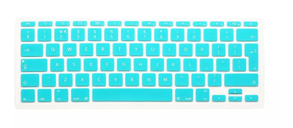 English UK EU Silicone Keyboard Cover For Apple Mac MacBook Air 11 11.6&quot; A1370 A1465 Model Euro/ISO Layout Protective Film: Skyblue