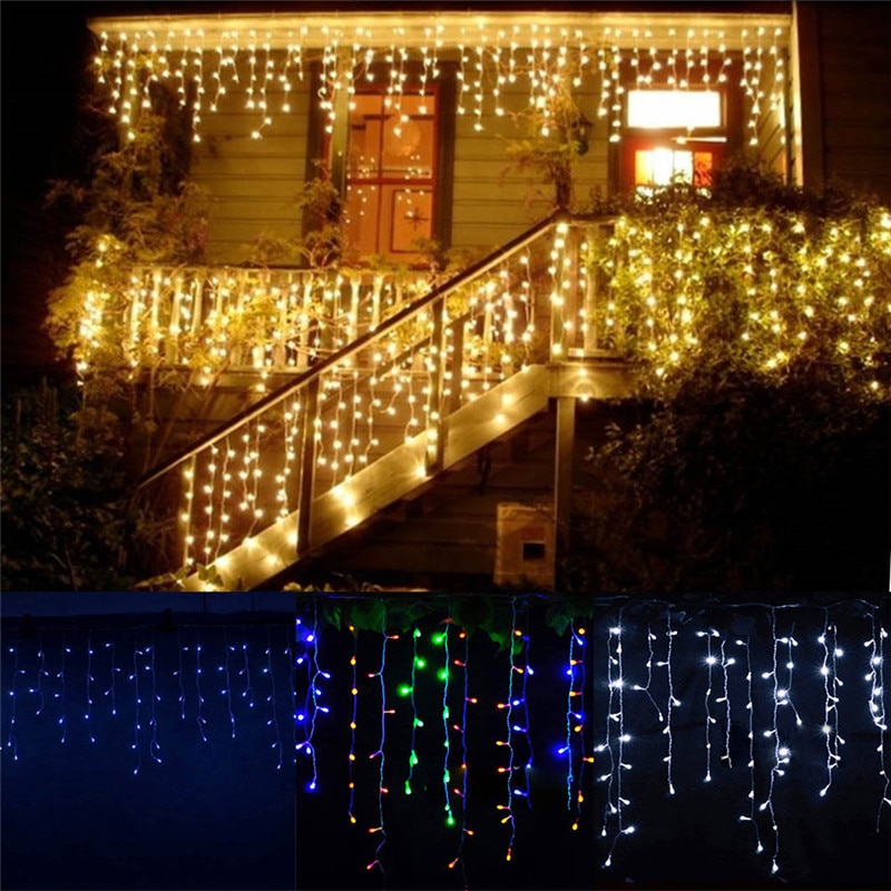 Kerstverlichting Buiten Decoratie 5 m Droop 0.4-0.6 m Led Gordijn Ijspegel Lichtslingers Tuin Xmas Party Decoratieve lichten