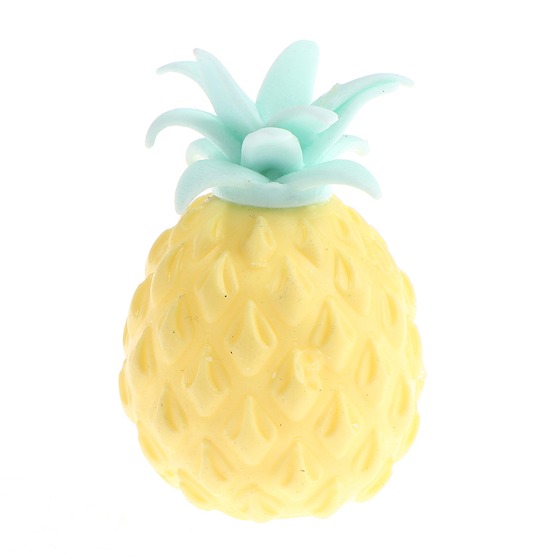 Rolig mjuk ananas anti-stress boll leksak för barn, vuxen fidget squishy antistress kreativitet sensorisk leksak: Gul