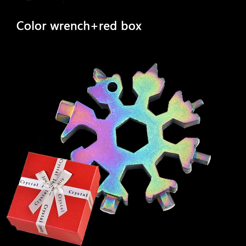 18 in 1 Tragbare Multifunktionale Schneeflocke bilden Schlüssel Saker 18-in-1 Schneeflocke Multi-Werkzeug Mini Tasche schlüssel: grau