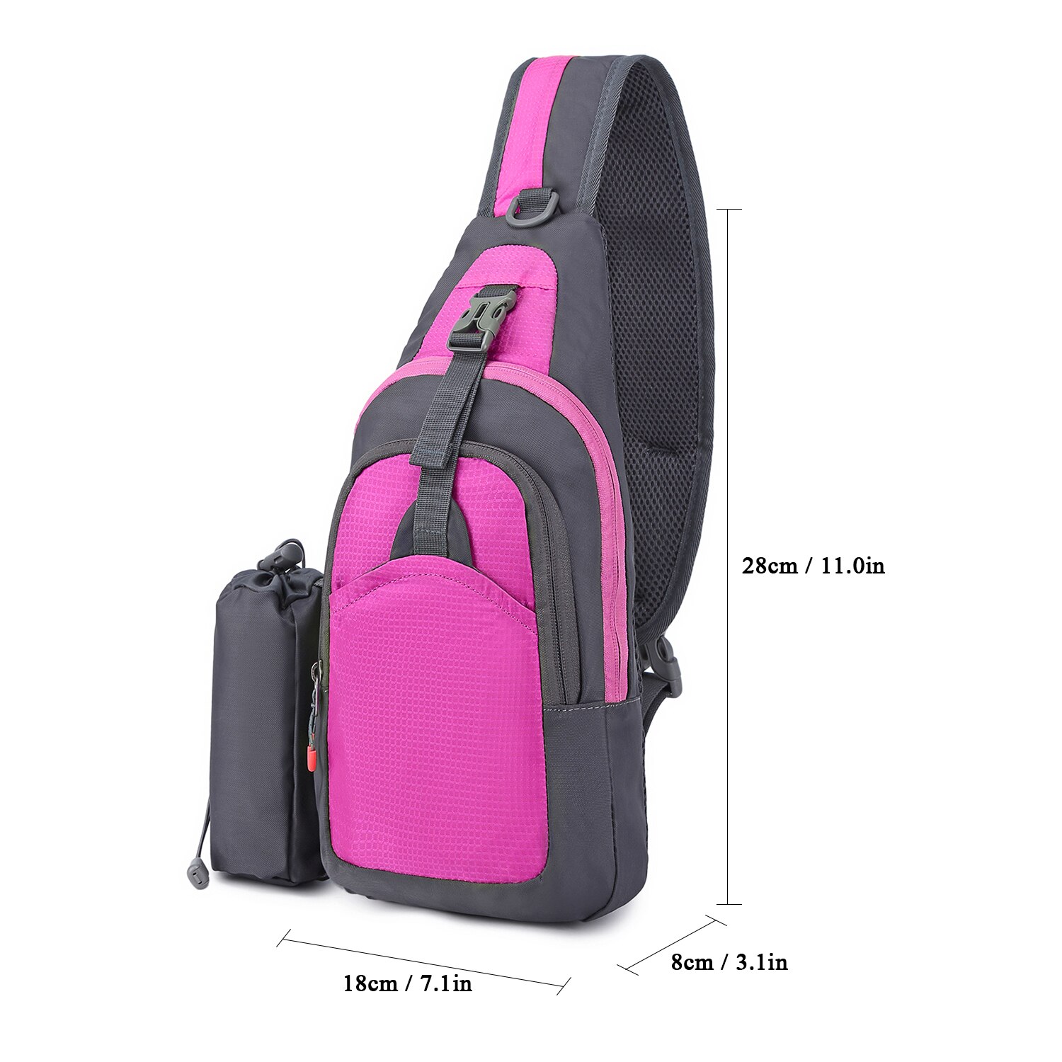 Portable 7L Sling Bag Women Men Shoulder Backpack Chest Pack Causal Crossbody Bag for Cycling Camping Running Travel waist bag