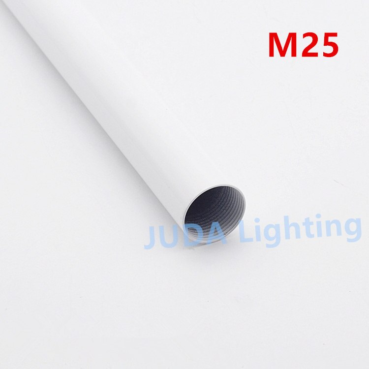 M16 M19 M25 inner thread tube fitting Lamp tooth tube for wall lamp indoor floor light tube pipe lamp base lighting accessories: M25 - white / length 200mm