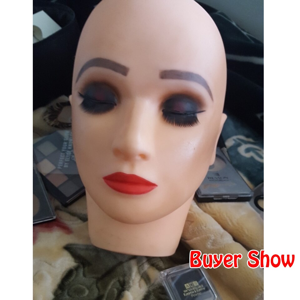 Massage mannequin dukke flad silikone mannequin hoved til makeup praksis ansigt skønhed makeup mannequin hoved til øjenvipper forlængelse