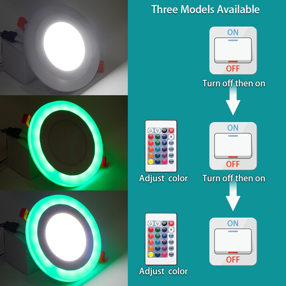 Round Acrylic LED Panel Light RGBW Dual Color 6W 9... – Grandado