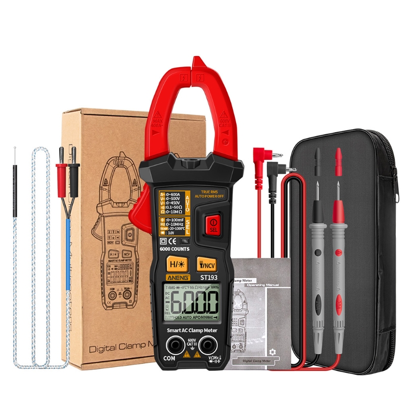 A-neng ST193 Digital Multimeter AC Amp Meter Precision Testers 6000 Counts True RMS Current Tester 600V Capacitor Clamp: Default Title
