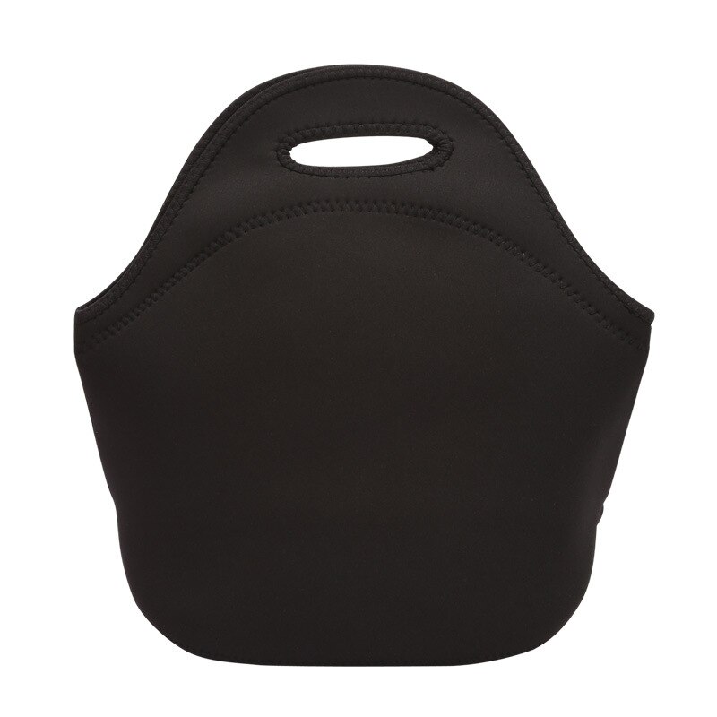 Bolsa de almuerzo de neopreno para niños, bolsa aislante para el aire libre, Picnic, protección ambiental: Negro