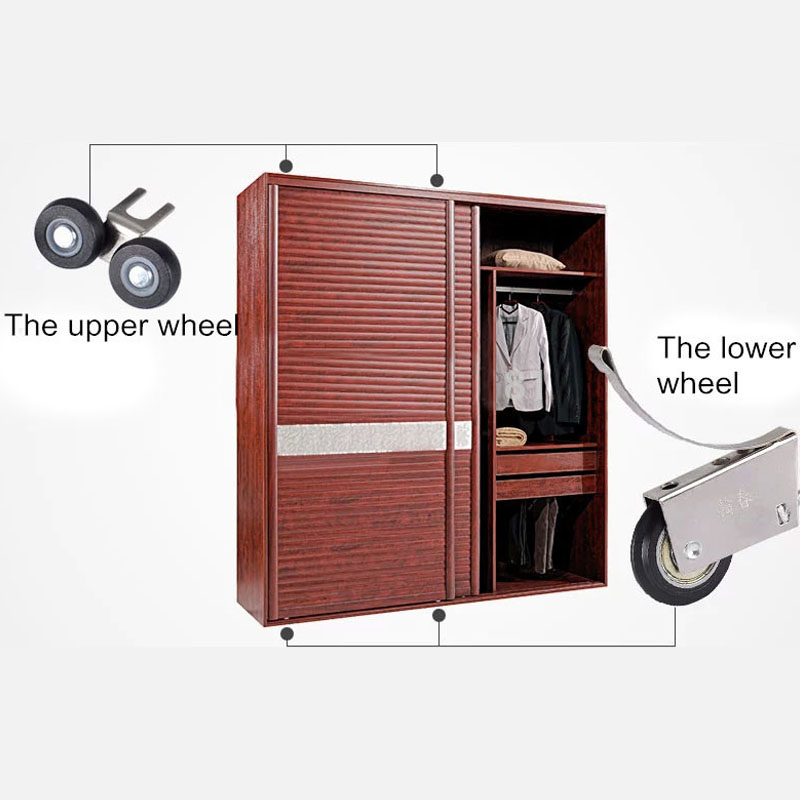 Roller Katrol Wiel Kit Stofdicht Lager Hardware Accessoires Schuiven Garderobe Kast Deur Meubels Slides