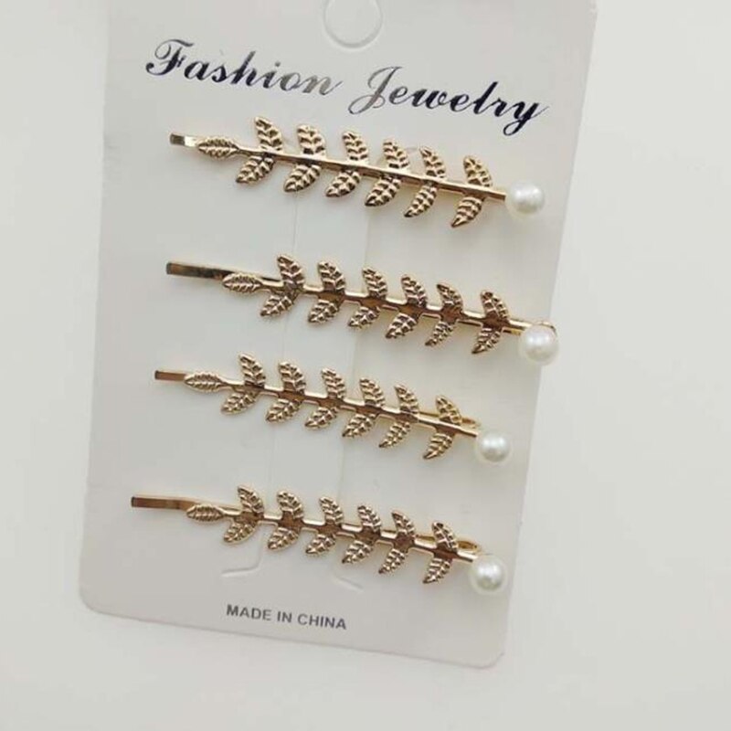 4 stk/sæt kvinder retro perle metal hårspænder hårspænde hårspænde bryllup brud hårnål hår styling tilbehør værktøj hovedbeklædning