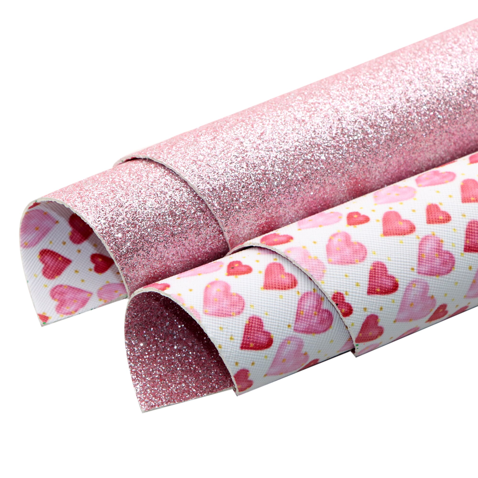 Double Sided Faux Leather Sheets Love Rabbit Plaid Printed Synthetic Leather Fabric for Easter Valentine's St. Patrick's Day: 1124520001