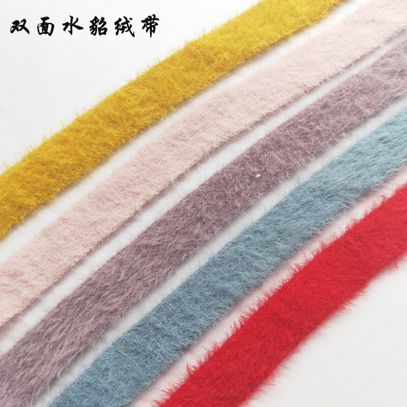 2cm elastische faux Otter pluche lint dubbelzijdige fluwelen lint handgemaakte materiaal diy haar accessoire boog kleding decoratie