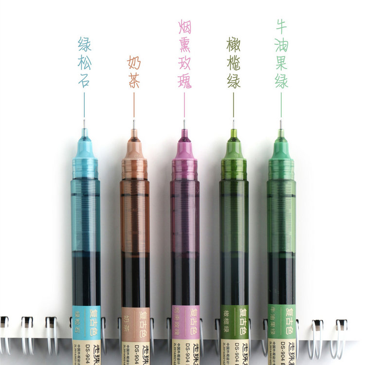 Bolígrafo de Gel líquido recto de 10 colores, bolígrafos de Gel coloridos de gran capacidad de secado rápido, bolígrafos Rollerball de 0,5mm, papelería para escuela y oficina
