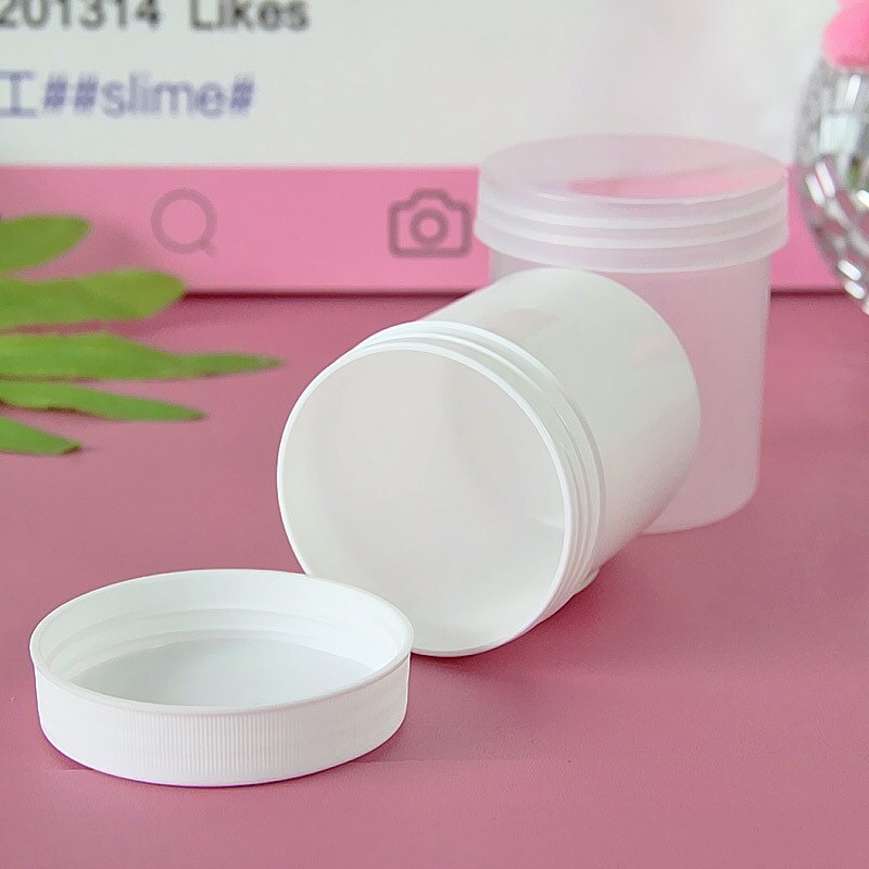 Boxi 150ml 20 st/lot slime box plast slime container burkar genomskinlig förvaringsbox för fluffigt molnklart slime