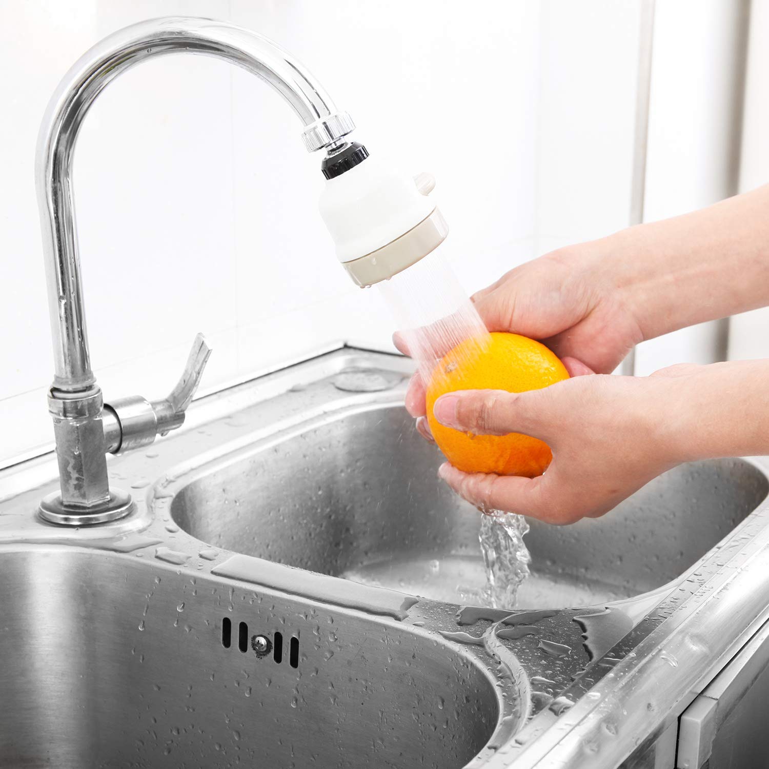 -2 Pack Kitchen Water Spray Water Saving Faucet Sprayer 360 Degree Rotate Tap Nozzle Adjustable Faucet Head Aerator