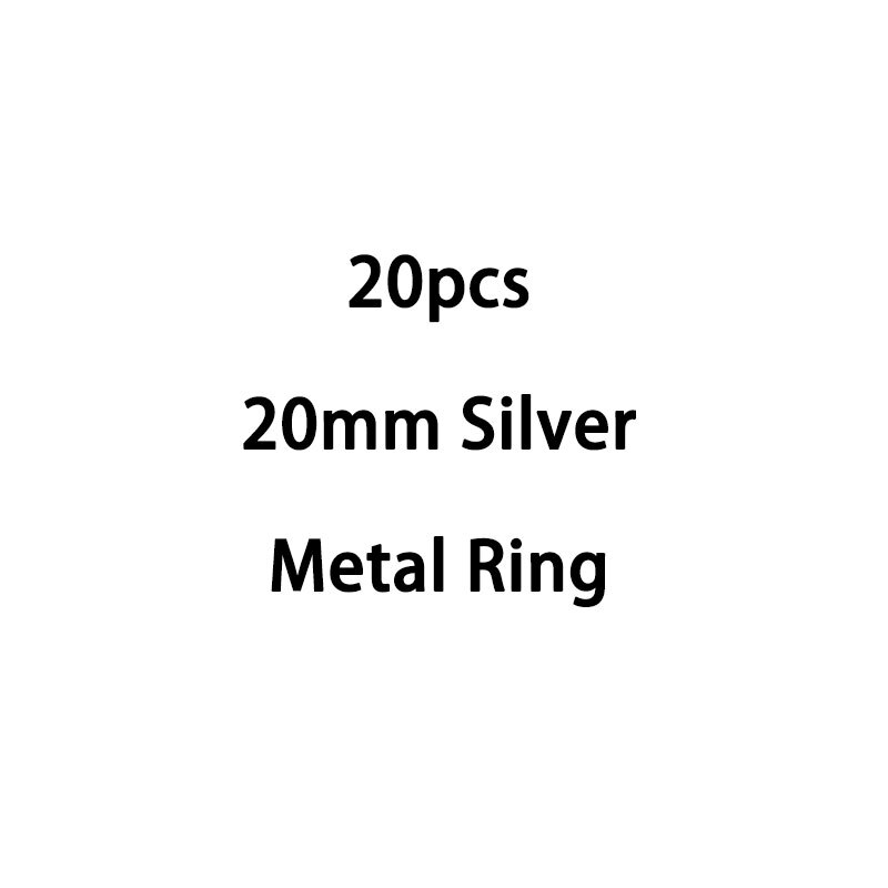 20Pcs Metal Binder Hinged Ring Gold Loose Leaf Opening Circle Book Hoops For Scrapbook Album Office Binding Ring On Notebook: 20mm Silver