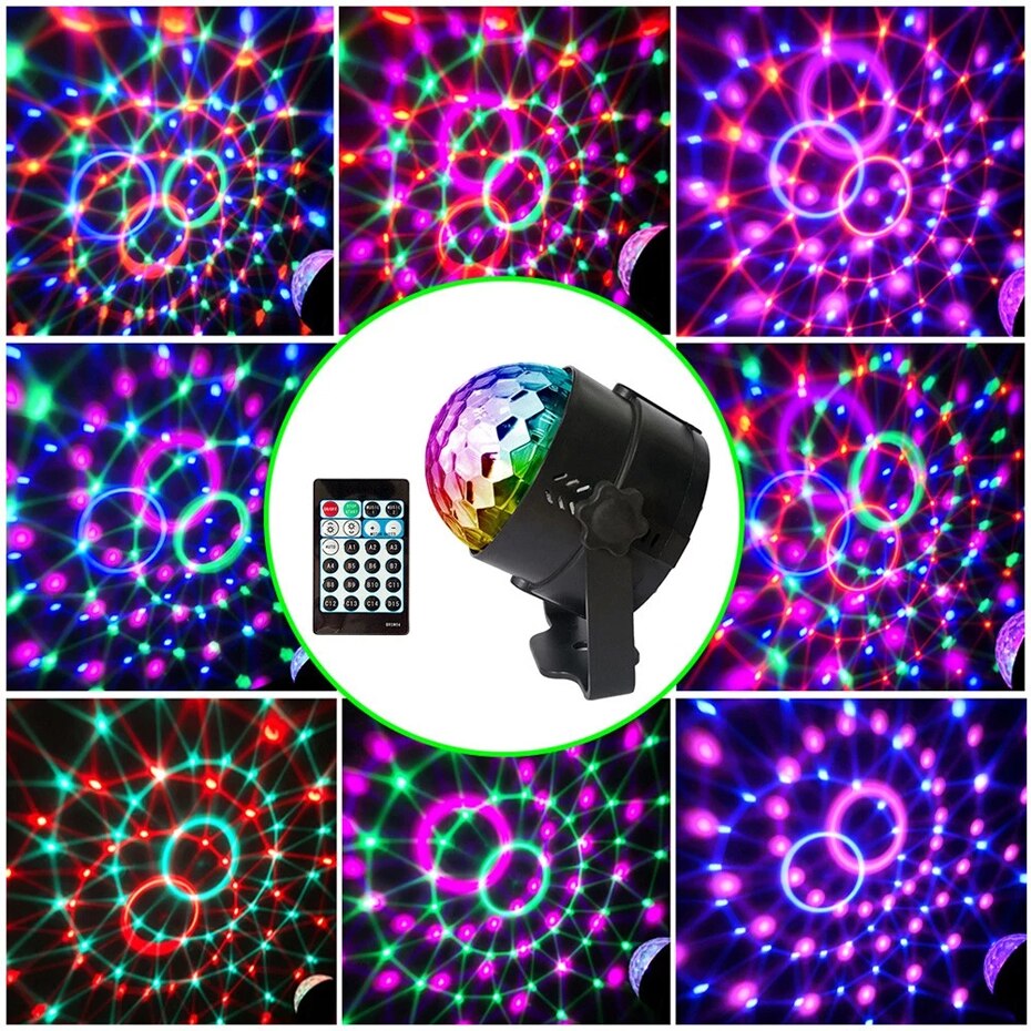 Alien 4W 15 Kleuren Sound Activated Crystal Magische Bal Rgb Led Podium Verlichting Effect Party Dj Disco Lamp Met afstandsbediening