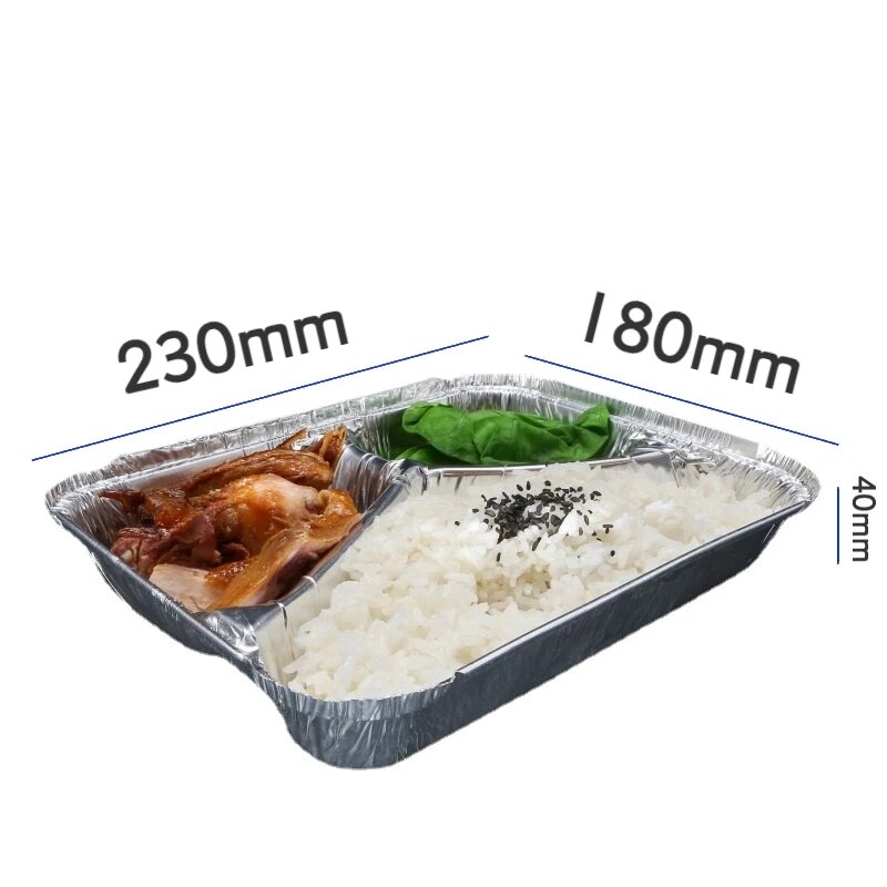 Plateau à dîner jetable en aluminium, avec couvercles, 3 compartiments, pour déjeuner, restes ou plateau à emporter, 780ML, 10 &amp; 30 pièces