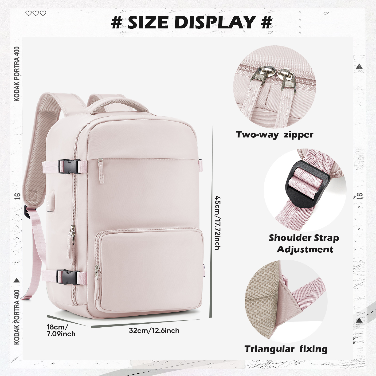 Cabin Airplane Vacuum Travel Backpack, Backpack Hand Luggage 30L Women's Men's 15.6-inch Laptop Bag Vacuum Compression Backpack