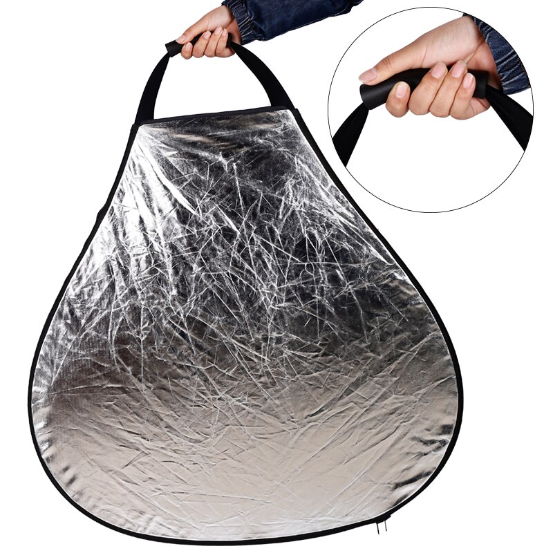 5-in-1 23 Inch/60cm Portable Triangle Reflector with Handle for Photography Photo Studio Lighting & Outdoor Lighting