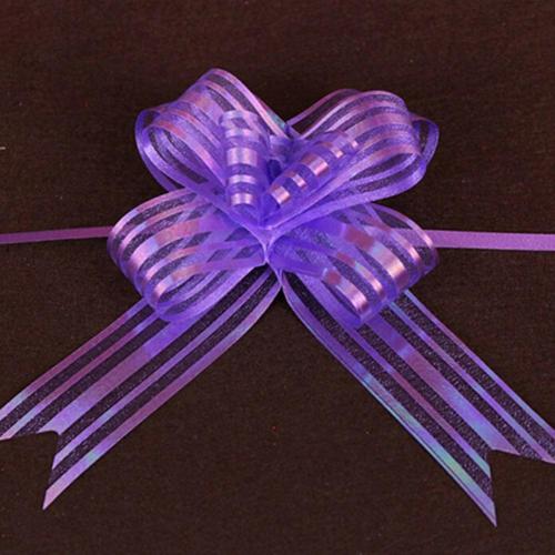 10Pcs Organza Ribbon Pull Bows Ribbons Flower Wrappers Wedding Party Car Decoration DIY Wedding Room Decoration Pull Flower: Pink