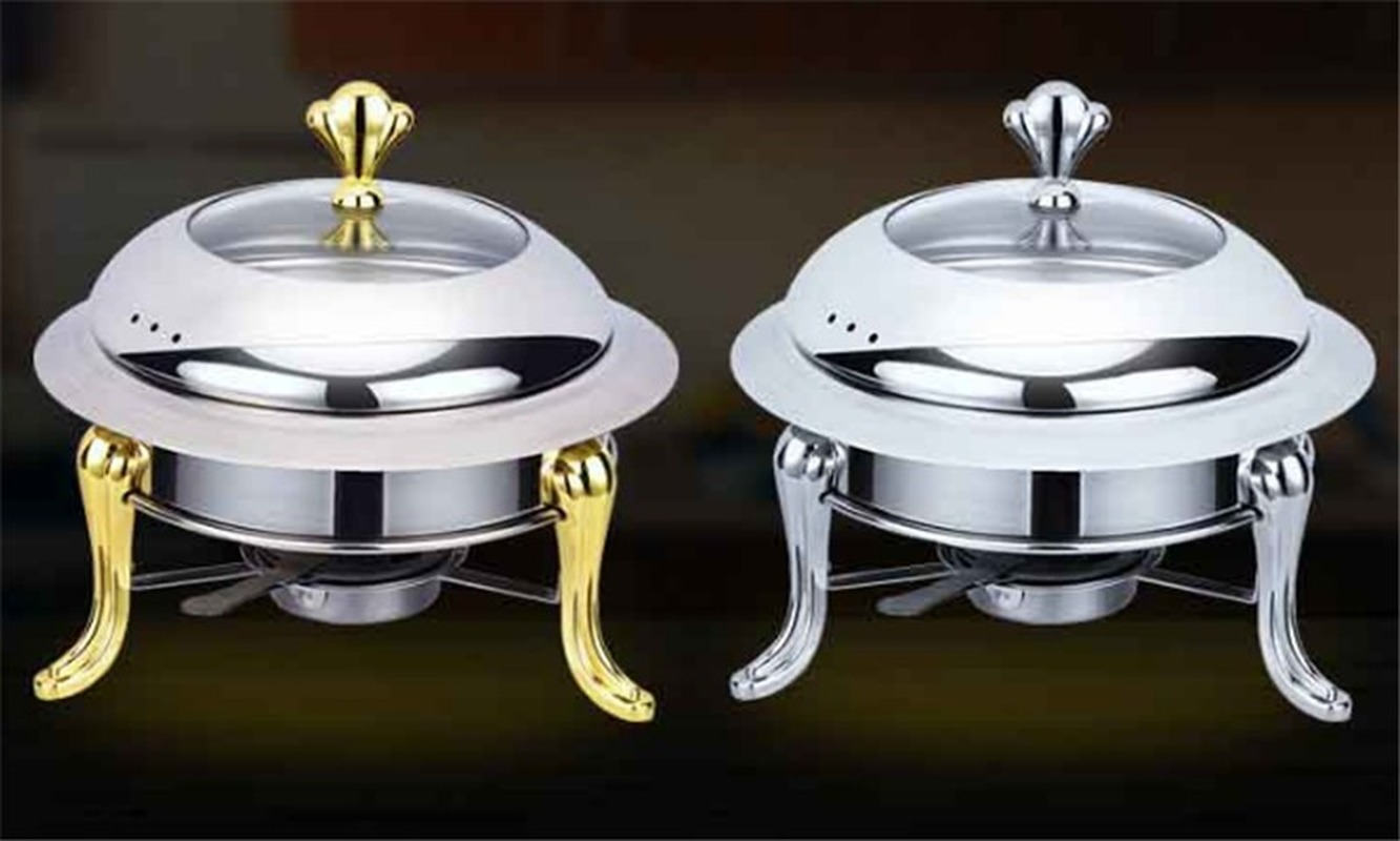 Golden stainless steel alcohol stove household commercial Removable small chafing dish solid fuel boiler small cooking pots