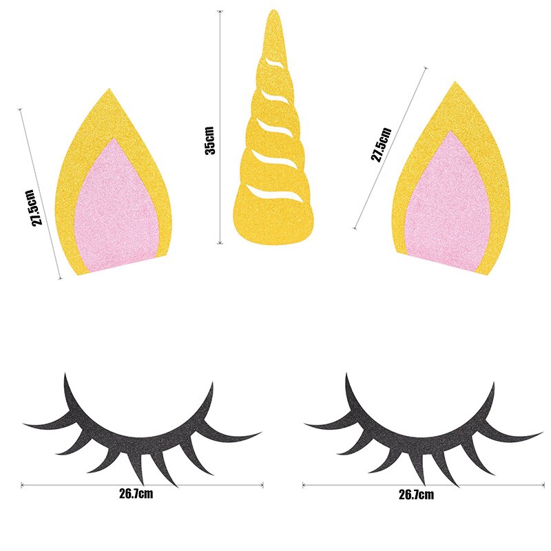 Pompon en papier licorne en forme de fleur | Oreilles licorne en corne, bricolage de décoration d'arrière-plan pour fête mariage, décoration de chambre d'anniversaire d'enfants: style 1