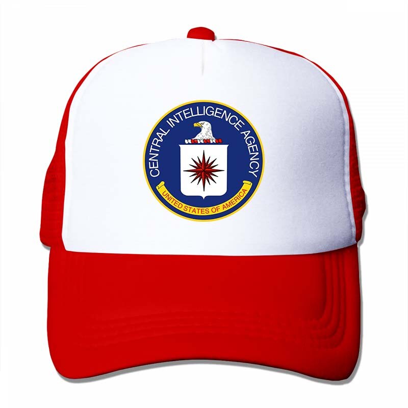 CIA Central Intelligence Agency USA Baseball cap men women Trucker Hats adjustable cap: 4-Red