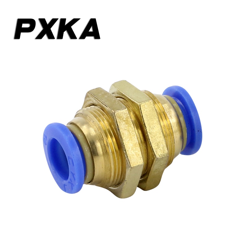 2PCS Diaphragm straight-through two-way through-plate thread PM-4/6/8/10/12mm quick-acting pneumatic butt joint