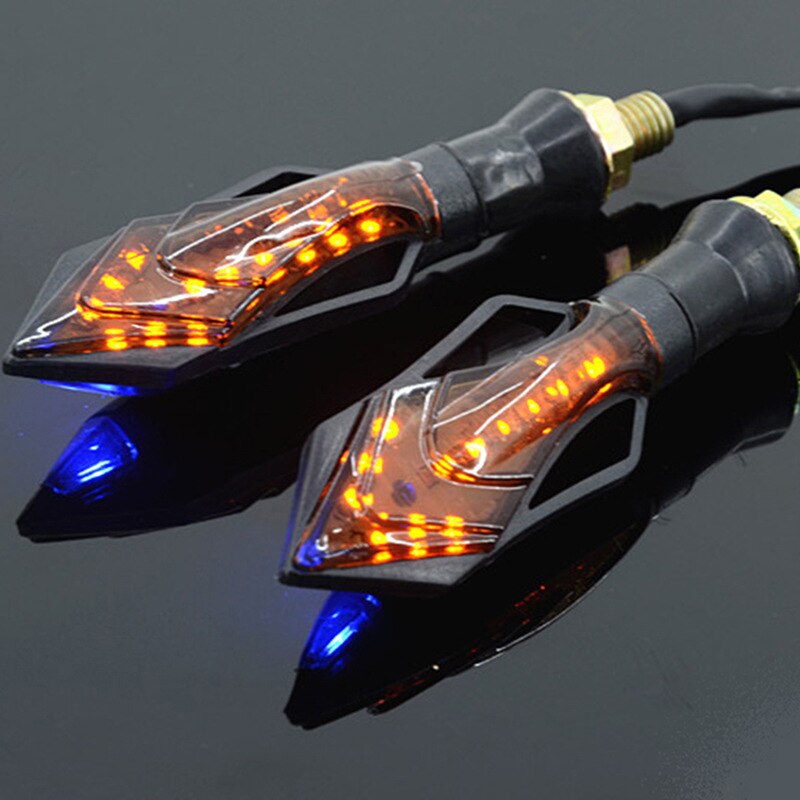 12V Motorcycle Double Color LED Signal Light Turn Signal Rear Indicator: YELLOW