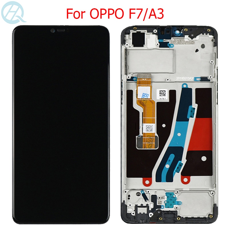 Original Display For OPPO A3 F7 LCD With Frame 6.23" OPPO F7 CPH1819 CPH1821 A3 CPH1837 Display Touch Screen Assembly