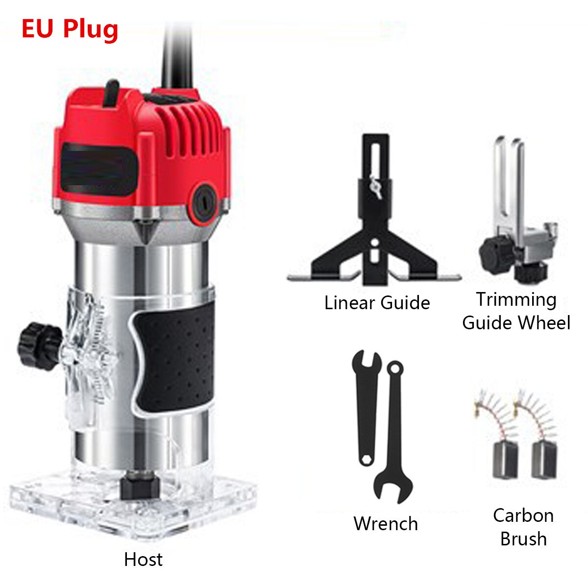 2300W 20000Rpm Wood Electric Trimmer 110V/220V Wood Laminate Palm Router Electric Hand Trimmer Edge Joiners Woodworking Tool: EU Plug