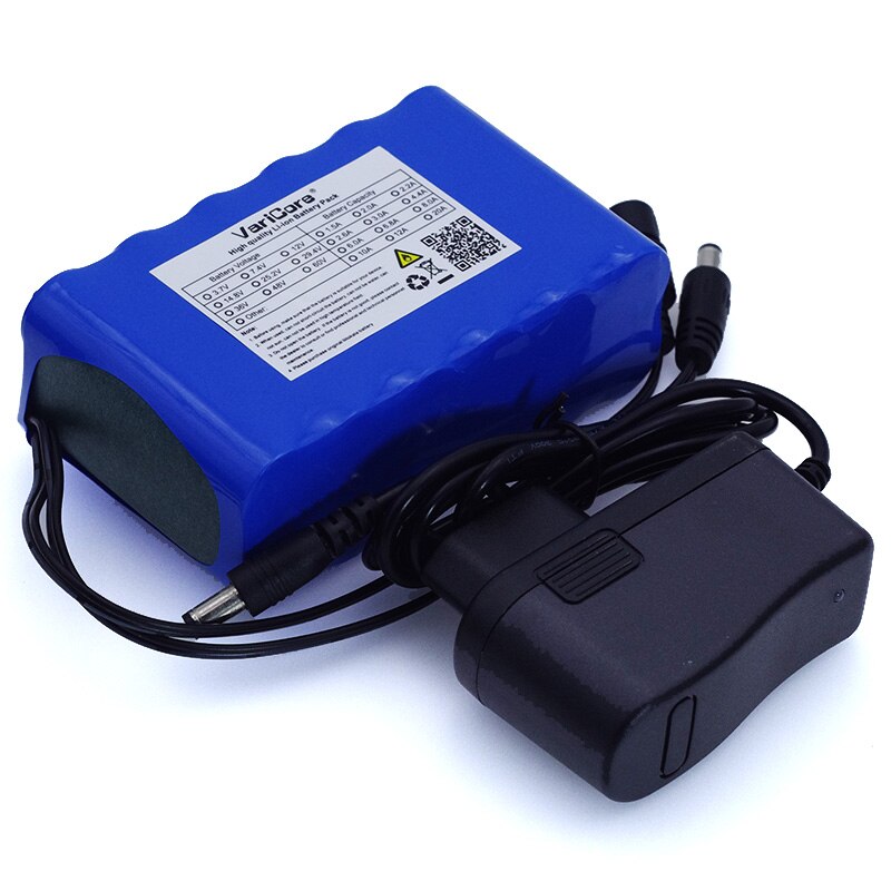 Varicore 12 V 10Ah 18650 Lithium Batterij 10000 Mah, met Bms Bescherming Circuit Board Dc 5.5*2.1Mm + 12.6 V 1A Charger