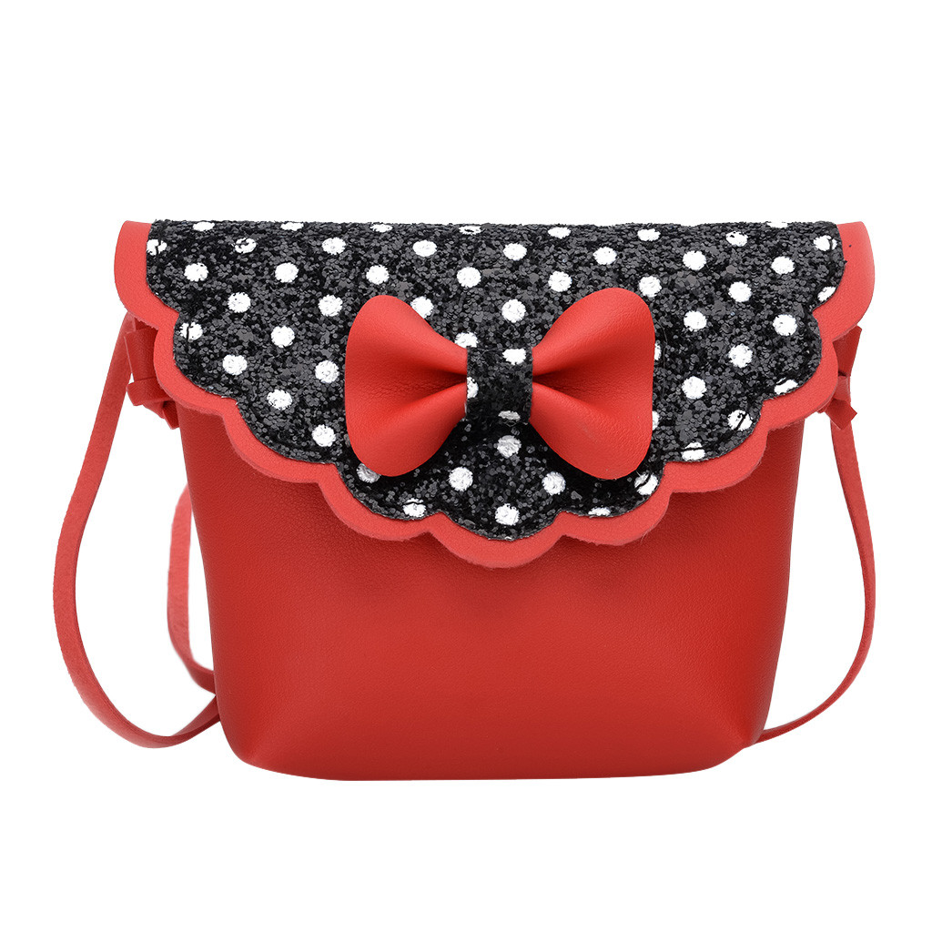 MOLAVE Handbags bags for Children Girls Bling Bowknot Personality Small packages Cross Body Bags 9507: Black