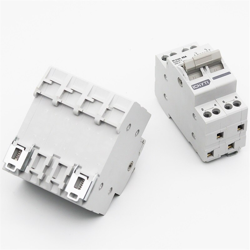 CHYT 2P 4P Din Rail AC 230V 400V 40A 63A Dual Power Manual Transfer Switch Interlock Circuit Breaker Rail Type MTS
