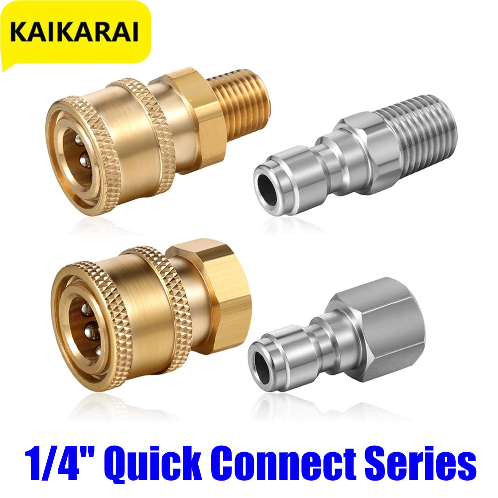 1/4 Inch Pressure Washer Couplers Quick Connect Male Female Connector Fittings Adapters Garden Urban Tool Irrigation Washing