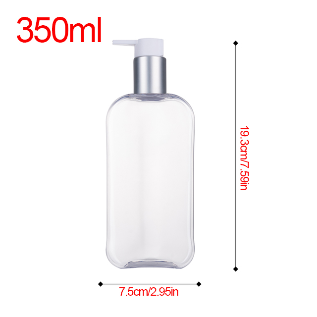 250/350Ml Vierkante Vorm Zeep Hervulbare Fles Handpers Lege Reizen Draagbare Dispenser Olie Douchegel Lotion Opslag fles: H