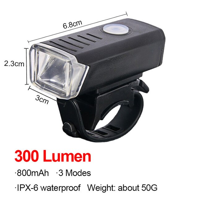 Bicycle light Bicycle tail light USB rechargeable flashlight front light rear light lanternRear light bike high visibility: 800mAh