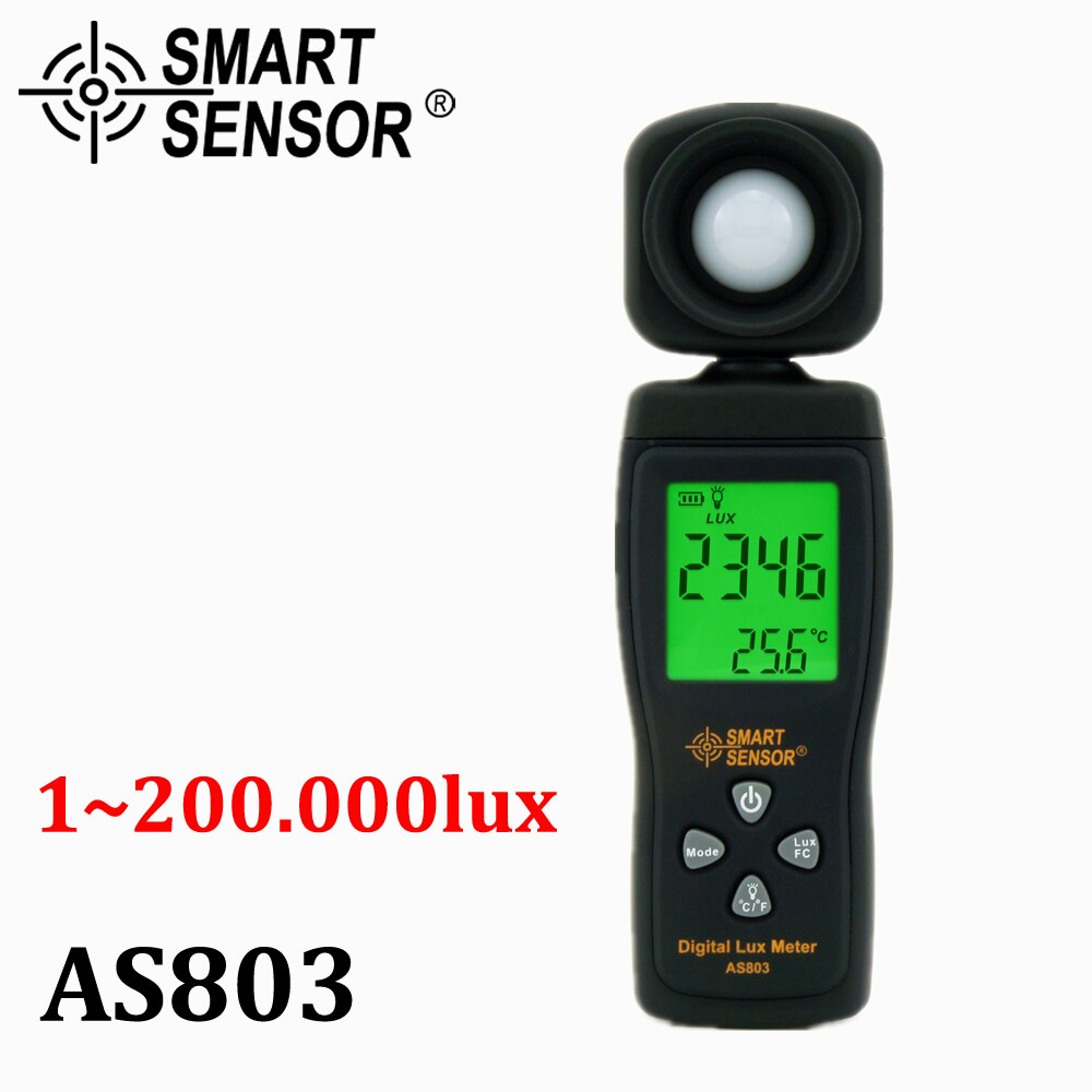 Digital Photometer Lux Meter Light Tester Photography Spectrometer Portable Brightness Detector 1-200,000 Luxmeter LCD Display