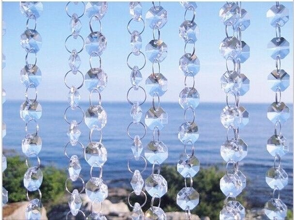33ft krans hengende sikkerhet akryl krystall tråd perle gardin diamant kjeder fest tre xms ornament