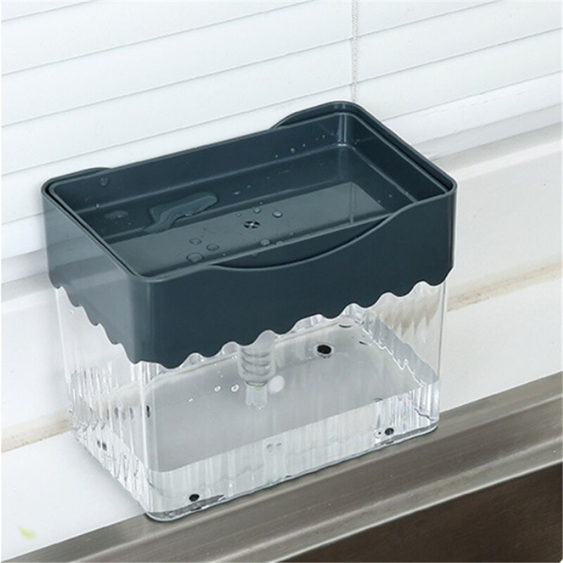 Press Soap Dispenser Sponge Detergent Liquid Dispenser Dishwashing Liquid Dispenser Box Press Automatic Soap Dispenser Kitchen