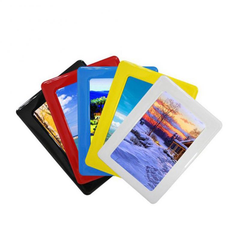 1PC DIY Photo Frame Home Colorful Magnetic Picture Frames Fridge Refrigerator Magnet Photoframe PVC Magnetic Frame Home Decor