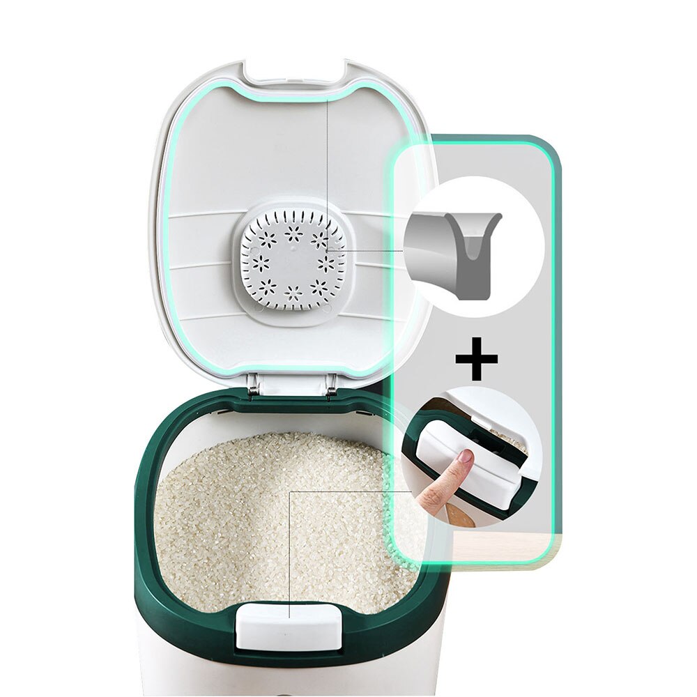 WALFOS 5KG/10KG Kitchen Food Storage Container Box Tank Moisture Insect Proof Nano Bucket Rice Dispenser Grain Sealed Organizer