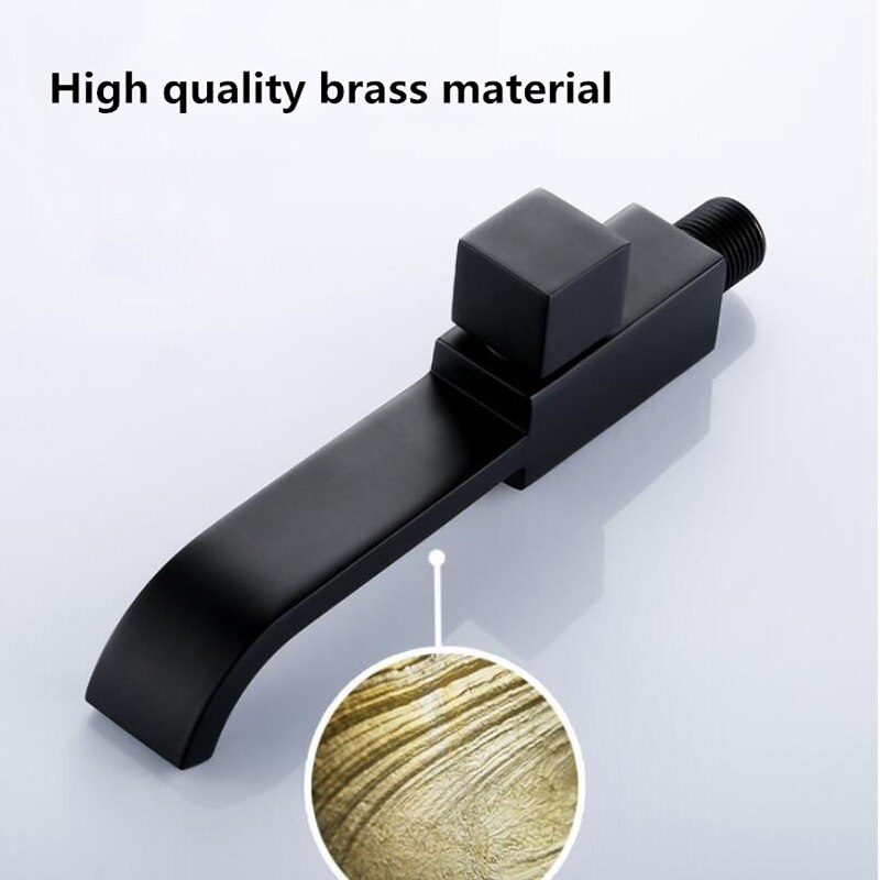 G1/2Inch Wall Mounted Wash Basin Sink Faucet Cold Water Tap Kitchen Bathroom Basin Square Faucet