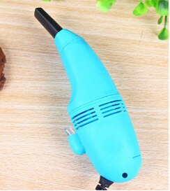 Style Small Portable Durable USB Vacuum Cleaner Brush Dust Collector Computer Keyboard Phone Universal Cleaning Gadgets: Sky Blue