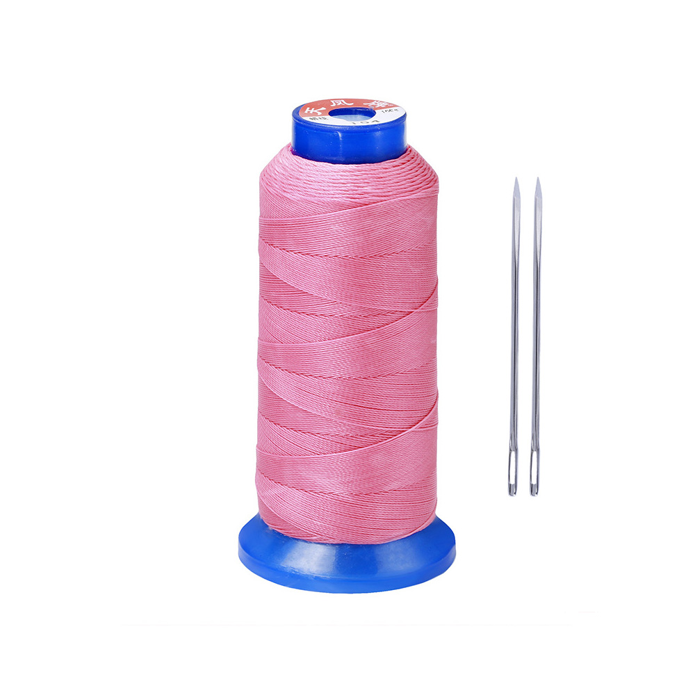 Round Waxed Thread Waxed Hand Leather Stitching Cord Sewing Circular 500D Wax Line 0.55mm Polyester Hand Leather Needles: 1