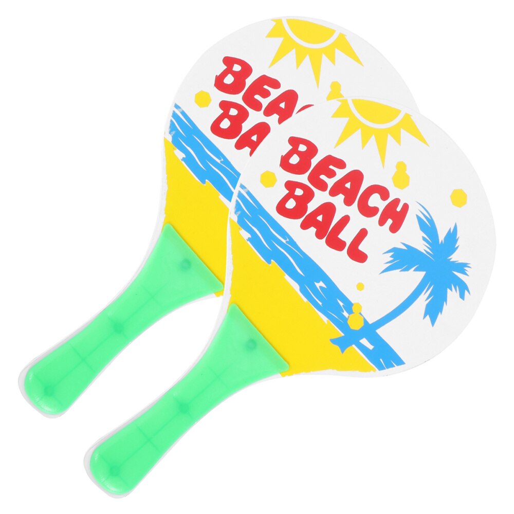 3pcs Children Small Badminton Ball Beach Rackets Beachball Racket Kids Outdoor Supplies (2pcs Racket + 1pc Round Ball Assorted C