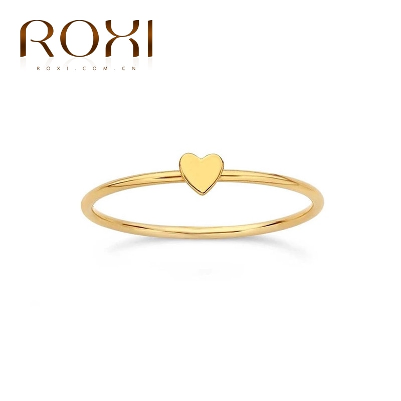 Roxi adorável coração anéis de casamento para mulheres meninas anillos minimalismo bague 925 anel de prata esterlina moda jóias pierscionki: 6