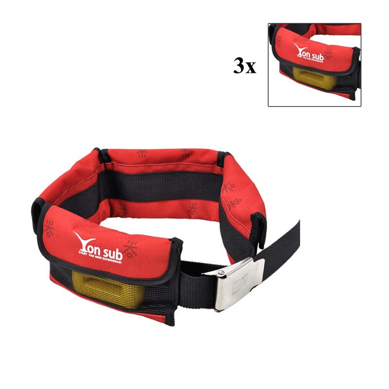 4/3 Pocket Scuba Verstelbare Duiken Gewicht Riem Met Roestvrij Stalen Gesp Water Sport Apparatuur: Red-130cm