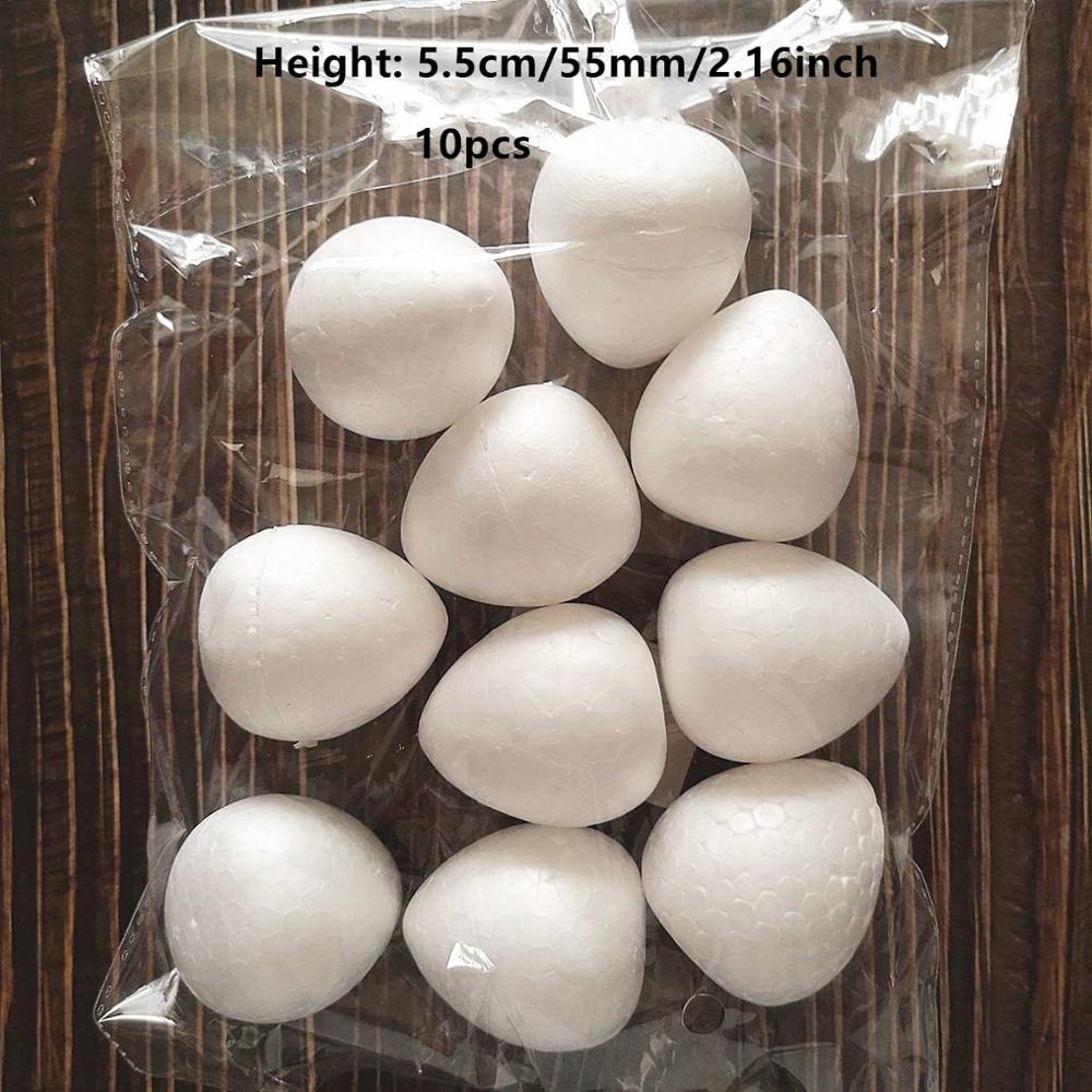 2/2.5/3/4/4.5/5.5cm 10-80pcs Water Modeling Shaped Styrofoam Foam Crafts Flower Heart DIY Handmade White Foam Rose Buds: Height 5.5cm 10pcs